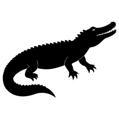 crocodile silhouette vector isolated on white background