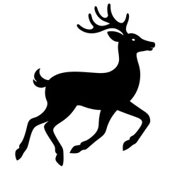 deer running silhouette vector isolated on white background