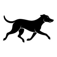 Dog running silhouette vector isolated on white background