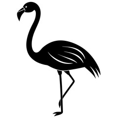Obraz premium flamingo silhouette vector isolated on white background