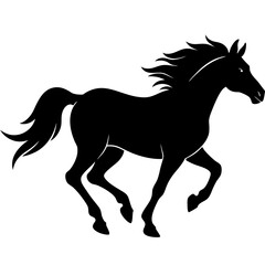 Horse running silhouette vector isolated on white background