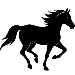 Horse running silhouette vector isolated on white background