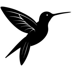Obraz premium hummingbird bird silhouette vector isolated on white background