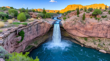 Cusarare waterfall, Creel, Barranca del Cobre (Copper Canyon), Chihuahua state, Mexico