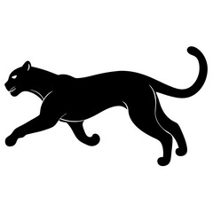 jaguar jumping silhouette vector isolated on white background
