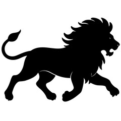 Lion running silhouette vector isolated on white background