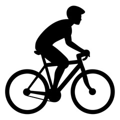Obraz premium riding bicycle silhouette vector isolated on white background