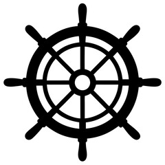 ship steering wheel silhouette vector isolated on white background © Suplab_Designer