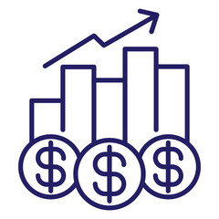profit, income growth line icon
