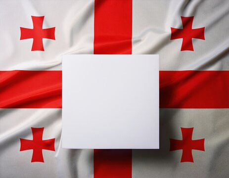 Blank canvas on georgian flag with red crosses and bars