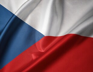 Close-up of waving czech republic flag with blue, white, and red colors
