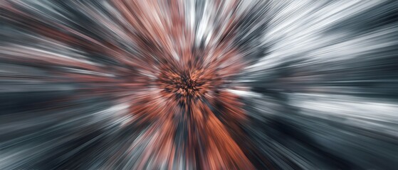 Abstract zoom blur effect with orange gray and white colors.