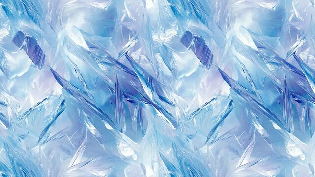 Seamless looping pattern of transparent icy plates with motion light.