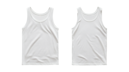 Basic white tank top mockup for apparel design showcasing and branding purposes on transparent background