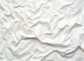 Obraz premium Wrinkled White Paper Texture Showing Creases and Folds for Background Use