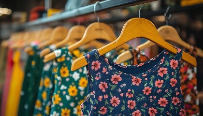Kids clothes display in store