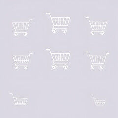 Shopping cart icon set. Trolley icon. Shopping basket icon. Online shopping button. Editable stroke line icons. Vector illustration.