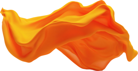 Orange Fabric Drape Against transparent Background