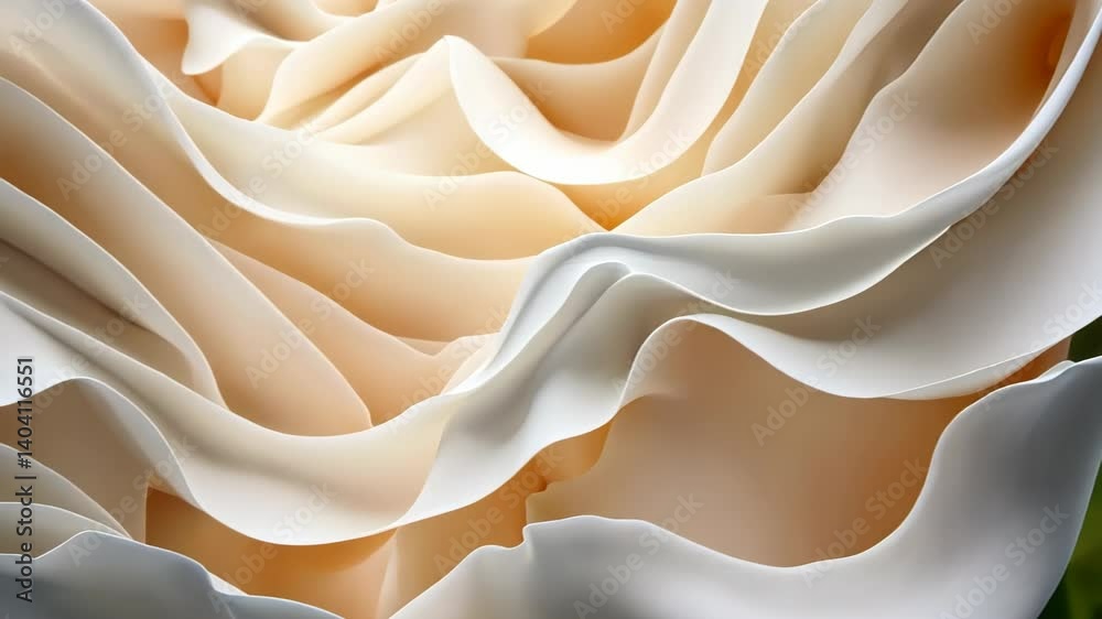 Poster soft undulations of fabric create a mesmerizing dance of light and shadow in a tranquil setting gene