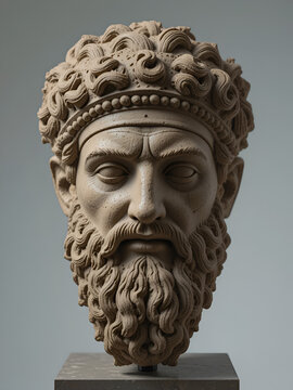 Ancient mask statue of Xerxes.