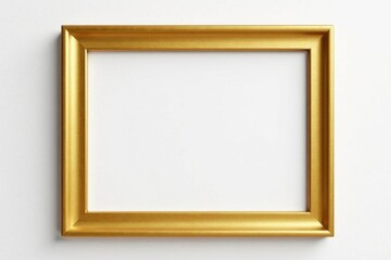 Simple gold wooden frame, clean white background, contemporary, white, wood