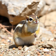 Golden Mantled Ground Squirrel. June Lake, California