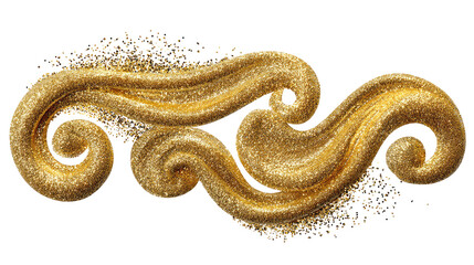 Obraz premium Sparkling Gold Swirls: An elegant golden glitter design, an abstract representation of flowing swirls, suggesting luxury, celebration, and preciousness.