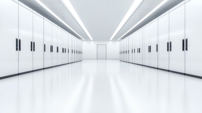 A vast crypto mining facility filled with rows of powerful rigs, efficient cooling fans, and sophisticated control panels.