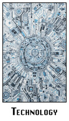 Naklejka premium Abstract technology background. . Oil paint illustration.