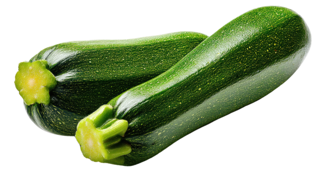 Zucchini's Fresh Harvest: Two vibrant green zucchini, fresh from the garden, ready to add flavor and nutrition to any meal. A perfect example of fresh produce!