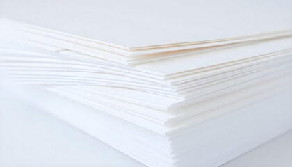 stack of white paper sitting on top of a table
