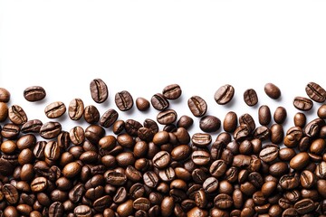 Naklejka premium coffee beans on white background