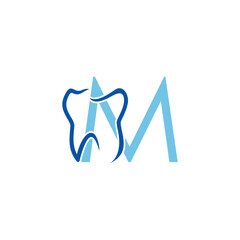 Tooth And Initial Letter M Logo Design 005