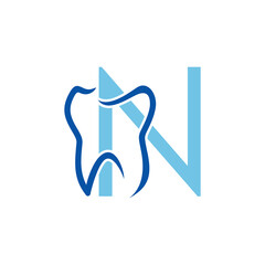 Tooth And Initial Letter N Logo Design 005