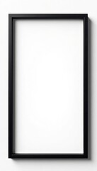 Sleek black frame isolated on white, minimalist design, minimalist, retro