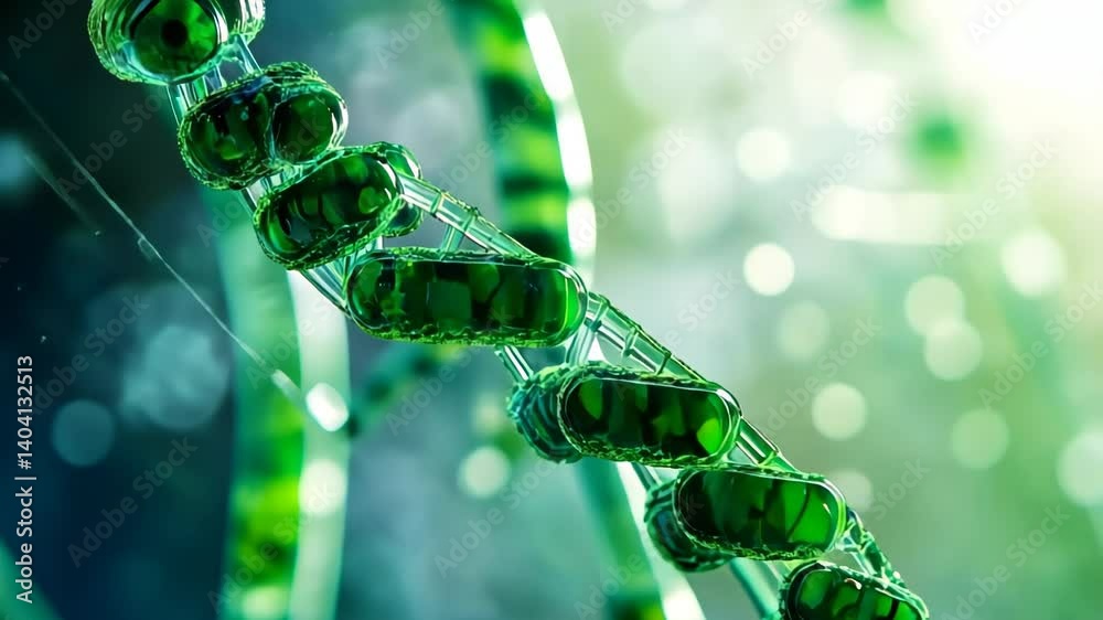 Poster exploring the vibrant world of genetic structures in a captivating microscopic journey of discovery 