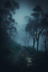 Fototapeta premium misty morning in the forest
