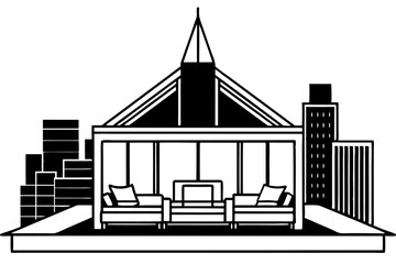 Exclusive Penthouse Vector with Cityscape Background