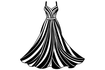 Obraz premium Fashionable Maxi Dress Design Featuring Straps and Flowing Layers