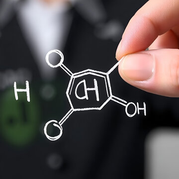 Hand  zeichnet chemische Strukturformel von Pentobarbital
