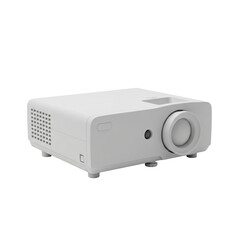 Fototapeta premium A Modern White Home Theater Projector Ideal for Presentations Movies and Gaming Shows its sleek design and functionality perfect for home entertainment setup