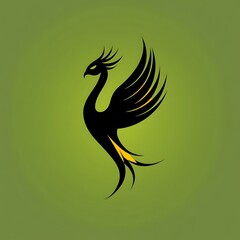 Fototapeta premium Silhouette of a phoenix rising
