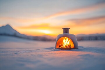 Winter Fire Pit Sunrise