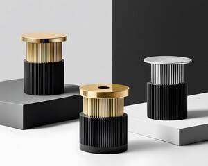 Modern Gold, Silver, Black Candle Holders Minimalist Home Decor