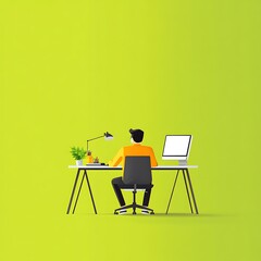 Person sitting at a desk working