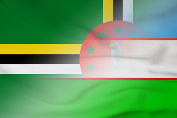 Dominica and Uzbekistan political flag international relations UZB DMA