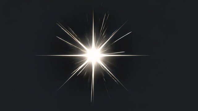 Bright starburst light effect animated overlay, transparent 4K video, alpha channel, ProRes 4444