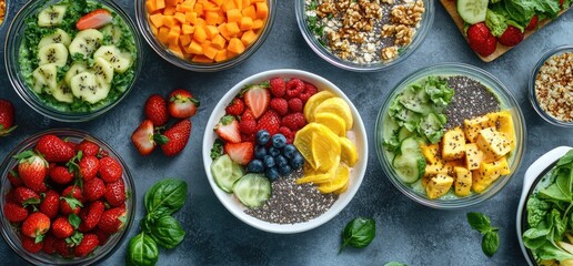 Healthy fruit & veggie breakfast bowls