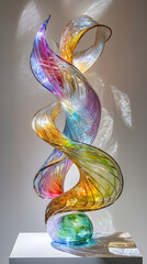 Transcendent Illumination: An Exploration of Vibrant Glass Fluidity