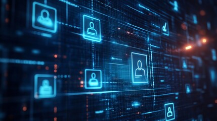 A digital document displays employee data icons and a checkmark, illustrating employee selection.
 